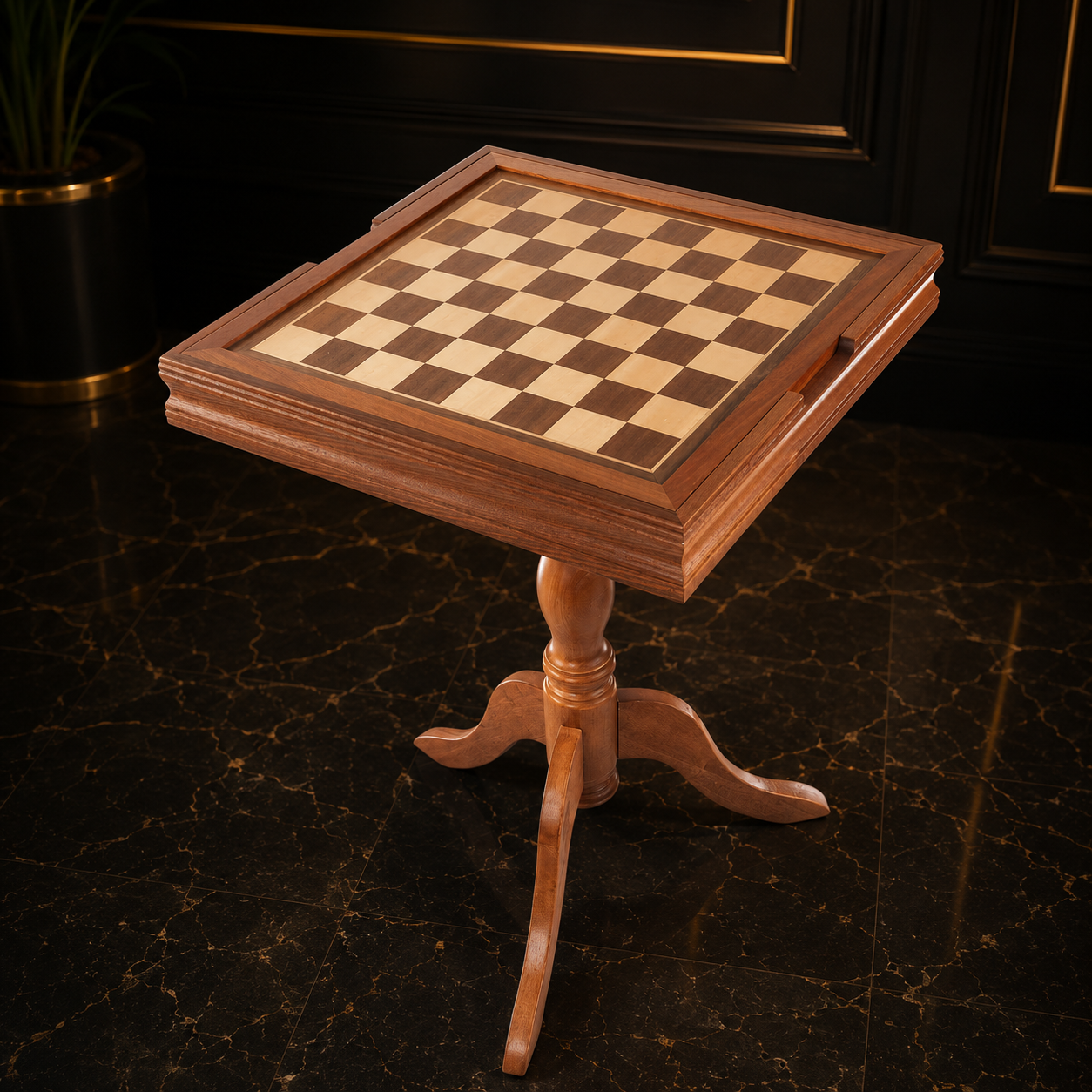 Table d'échecs artisanale personnalisée par Regal Chess