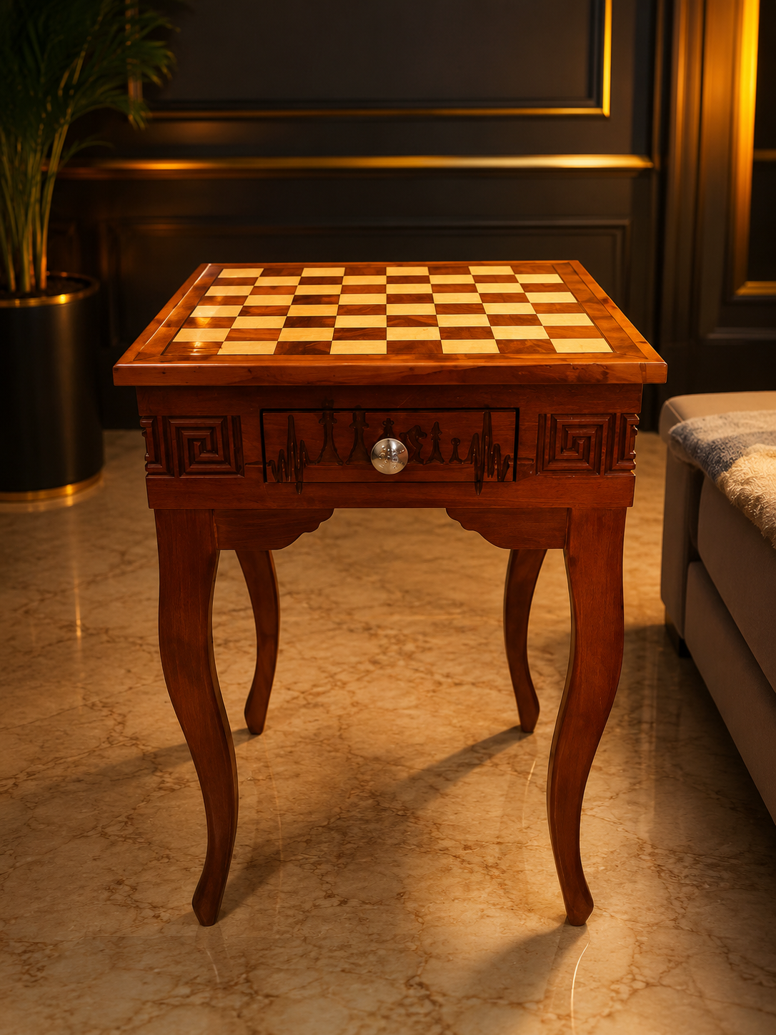Table d'échecs Royale Regal Chess — vue de face